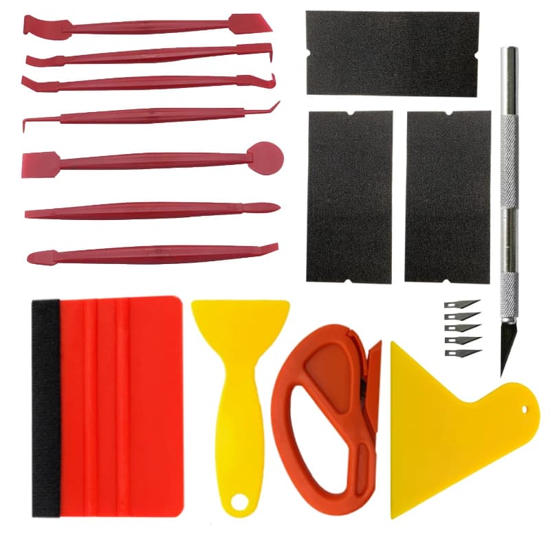 Kit di strumenti per avvolgere la pellicola per auto Set di raschietti per raschietto in vinile per strumenti per avvolgere le finestre del veicolo Spatola in vinile Accessori per auto