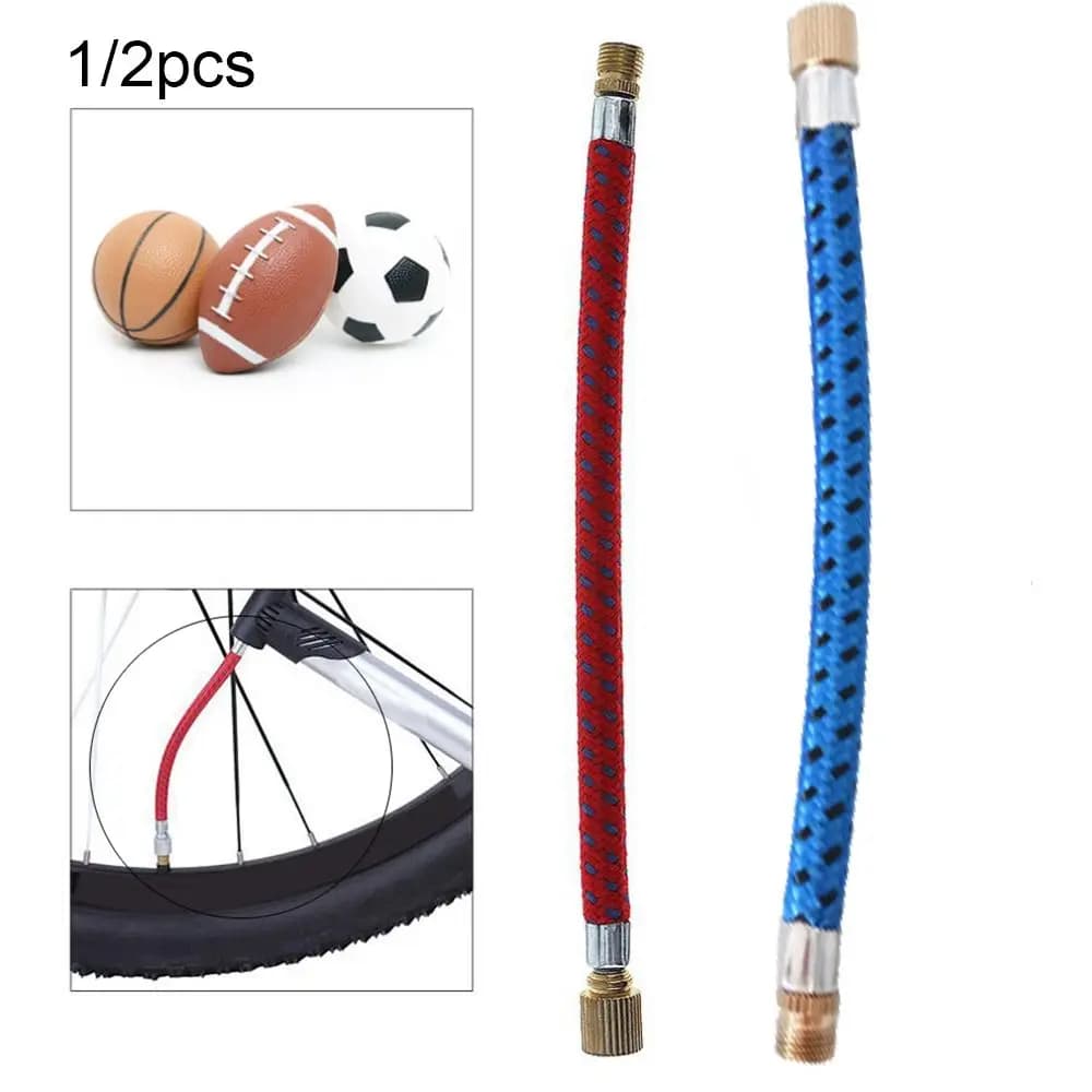 1/2 pz Rosso//Blu Portatile Pompaggio Parti di Servizio Tubo Tubo Cavo Pompa Tubo di Prolunga Pompe Da Bicicletta Adattatore Tubo Bici