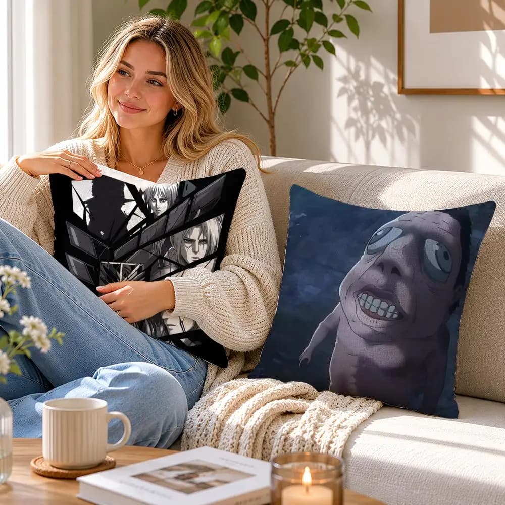 Animen T-Titan Attack O Cushion Cover Throw Pillow Cover Decorative Cushion Case for Home Sofa Bed Outdoor Decor