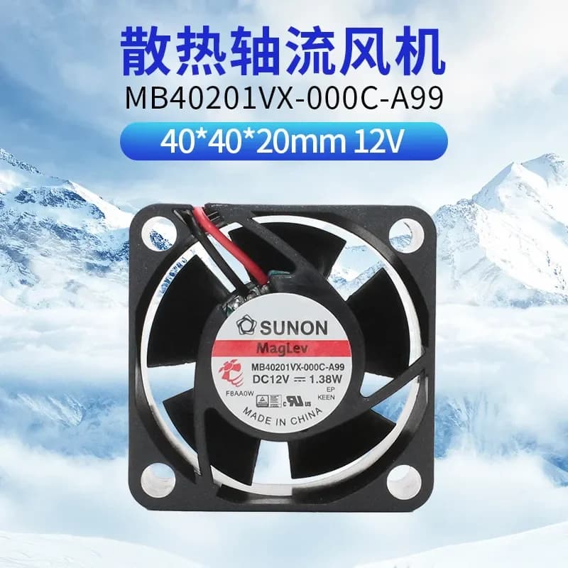 New SUNON MF40201VX-000C-A99 12V 1.38W 4020 Cooling Fan for Electronics with High Airflow