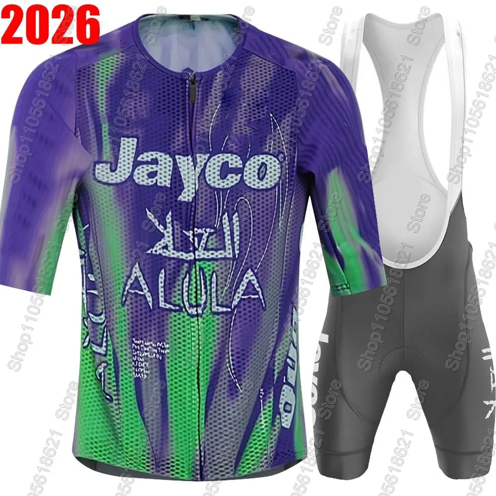 Jayco Alula 2026 Team Cycling Jersey Set Man Australia Short Sleeved Clothing Road Bike Shirts Jumpsuit Shorts with Bicycle Suit Clothing MTB