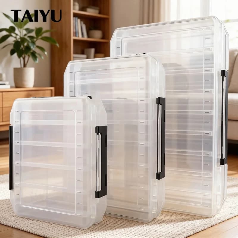 TAIYU 10/14/18 Compartment Double Sided Large Fishing Tackle Box, Storage for Big Baits & Sea Fishing Lure, High Quality Box