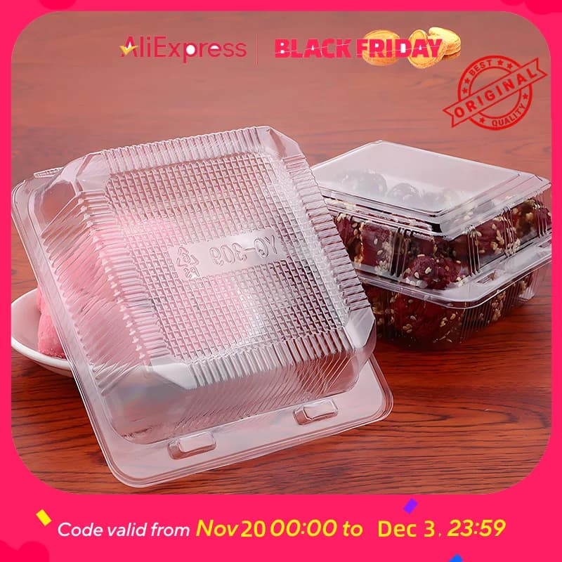 Transparent plastic pastry box - Bakery container with cake cover, dessert and baked goods
