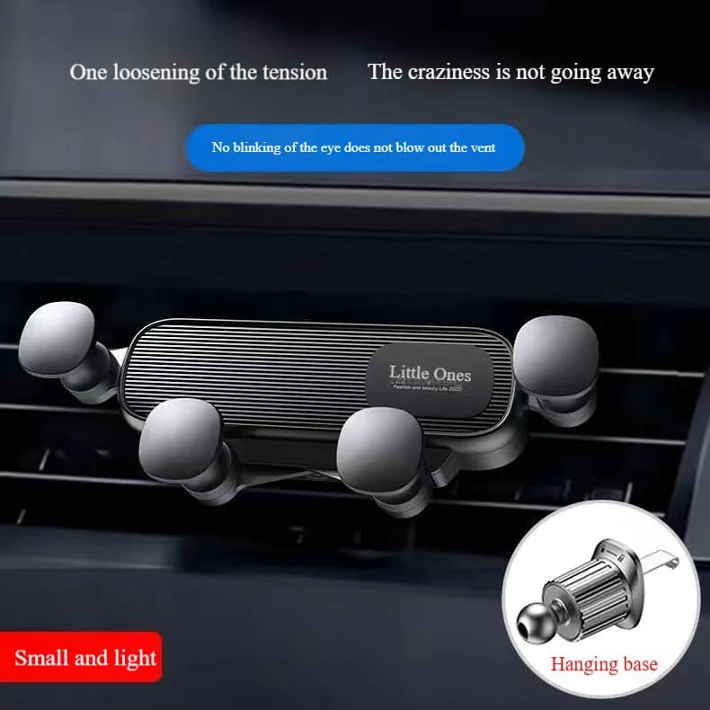 Mini Silent Gravity Car Air Vent Phone Holder, Universal Car Navigation Bracket Compatible with All Smartphones
