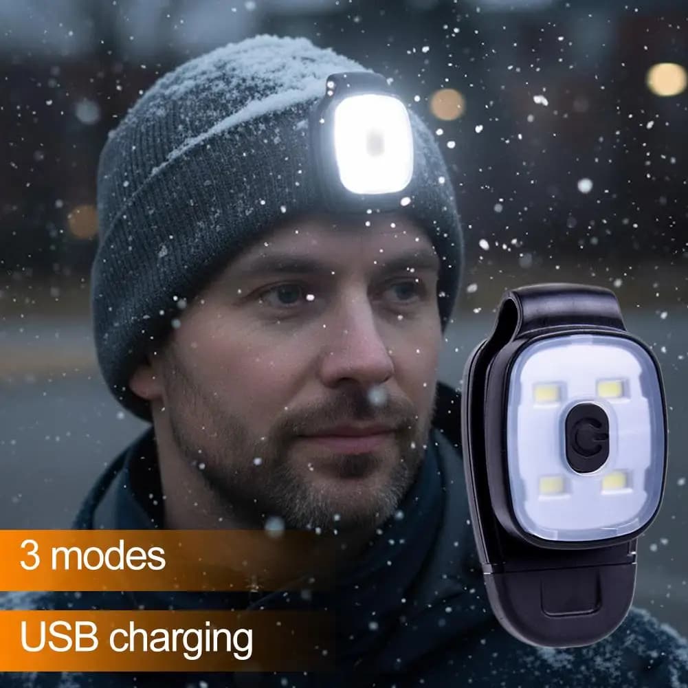 Mini LED front lamp with cap clip, rechargeable COB torch, visor lamp, outdoor fishing, camping, hiking, running