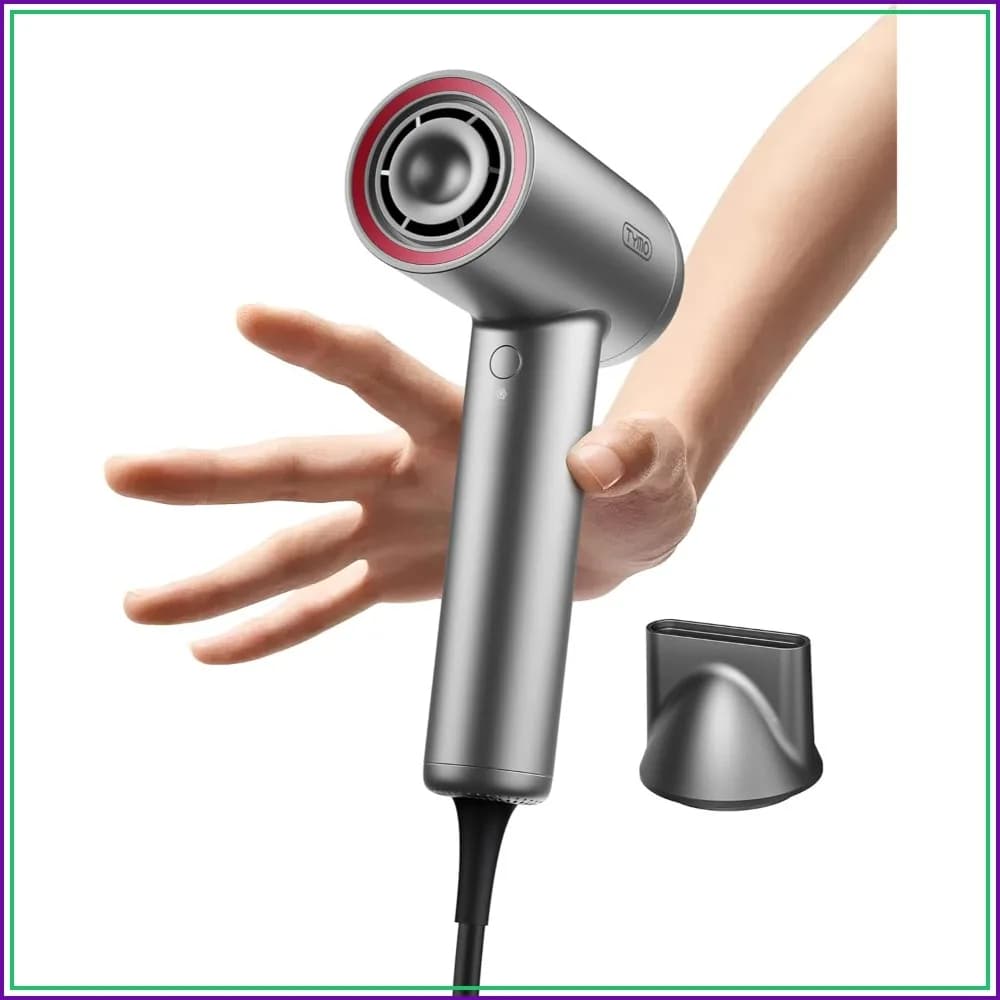 Professional Ionic Hair Dryer with 110000 RPM Brushless Motor, Fast Drying, Lightweight, Low Noise, 4 Temps & 3 Speeds for Men and Women