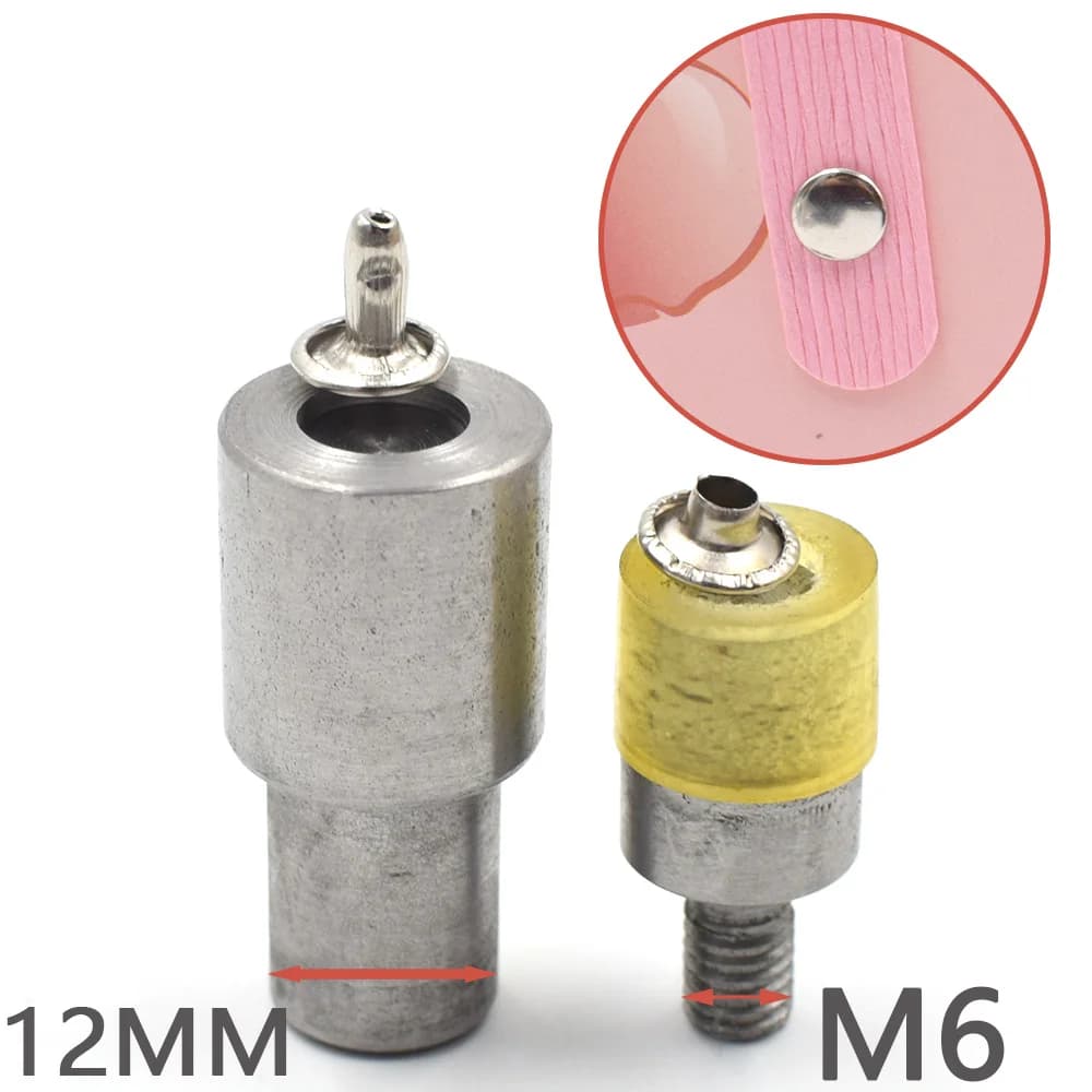 M6/12MM Doppio Tappo Stampo per Rivetti Elementi di Fissaggio Installatore per Borsa in Pelle Produzione di Decorazioni in Metallo Rivetti per Vestiti Accessori per Cucire Strumento