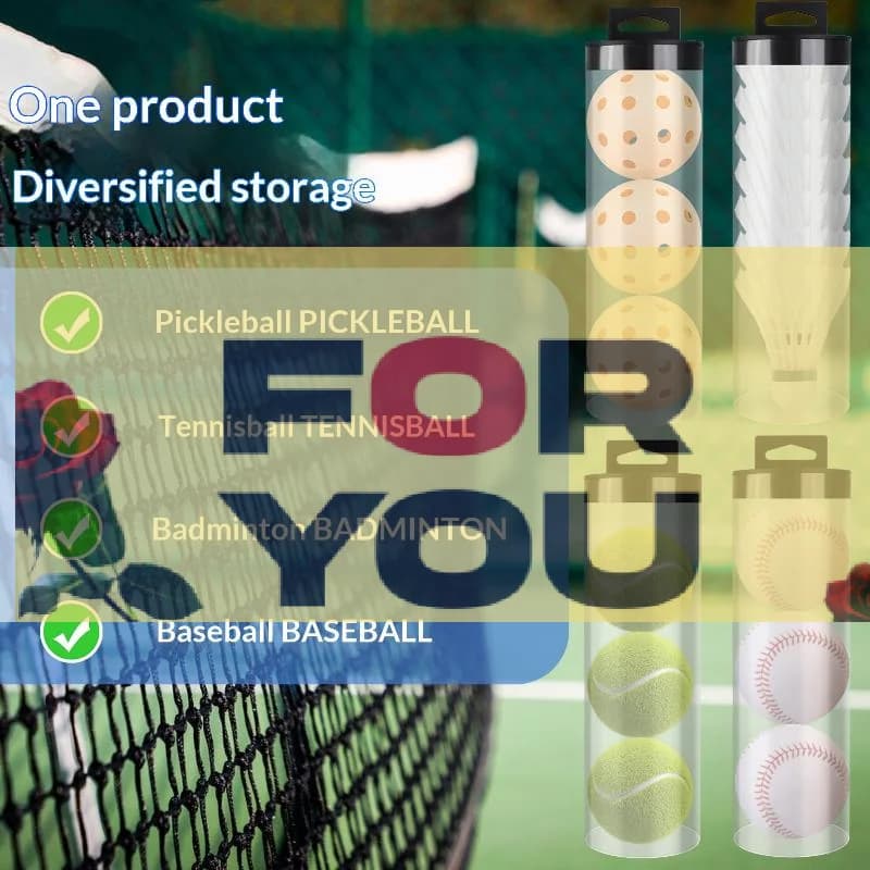 【OD】Scatola trasparente per pickleball con coperchio, contenitore cilindrico vuoto per palline, tubo per pickleball, badminton, baseball, tennis