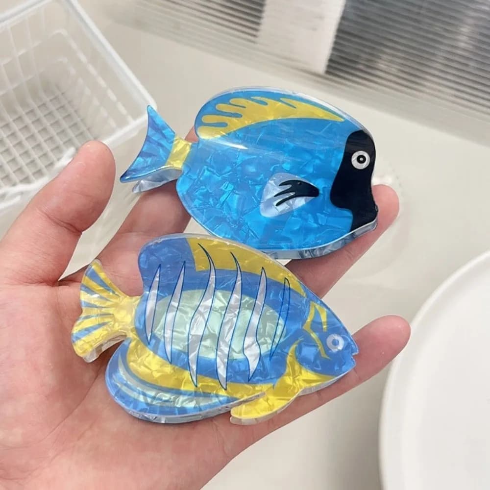 Cartoon Fish Hair Claw Tropical Fish Ocean Series Large Shark Clip Contrast Color Headwear Acrylic Hair Claw Daily