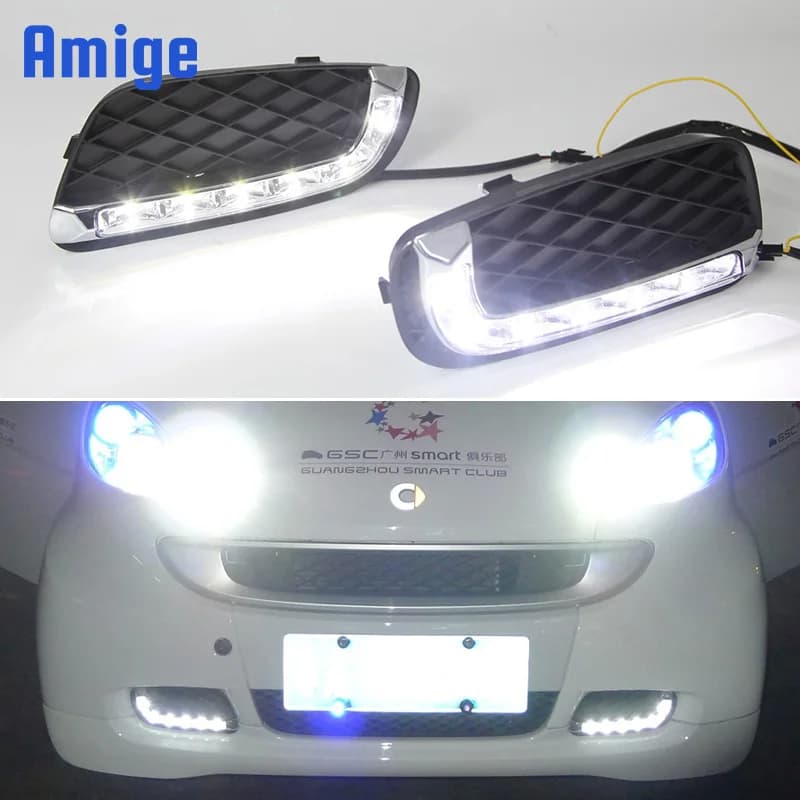 Auto LED DRL 12V Luci diurne per BMW Mini Cooper Giallo Indicatori di direzione Diurni Fari Lampada di guida automatica Fendinebbia