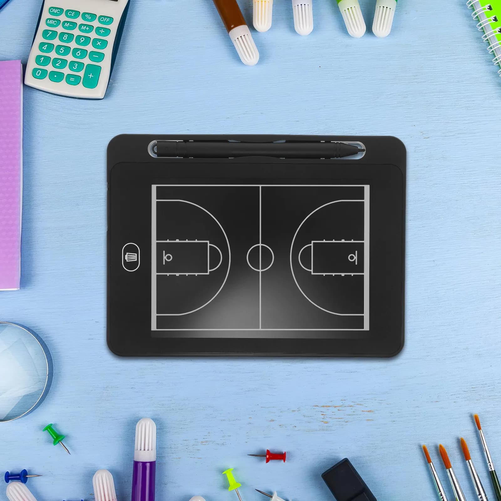 Electronic LCD Basketball Coaching Board Portable Lightweight Strategy Tablet Digital Tactical Drawing Board Basketball Coaches