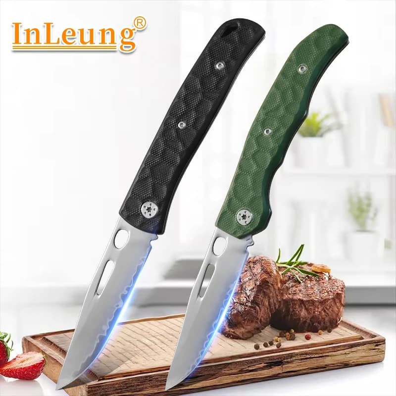 Folding Utility Knife Stainless Steel Bone Meat Fruit Vegetables Fish Kitchen Knife Cooking BBQ Chef Knife Kitchen Accessories