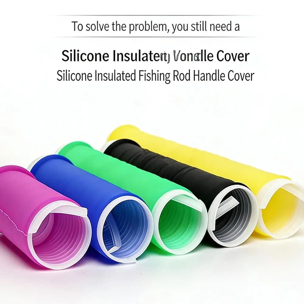 Silicone Fishing Rod Handle Wrap Anti-electric Non-slip Cold Shrink Handle Cover Replaceable Thickened Hand Pole Grips