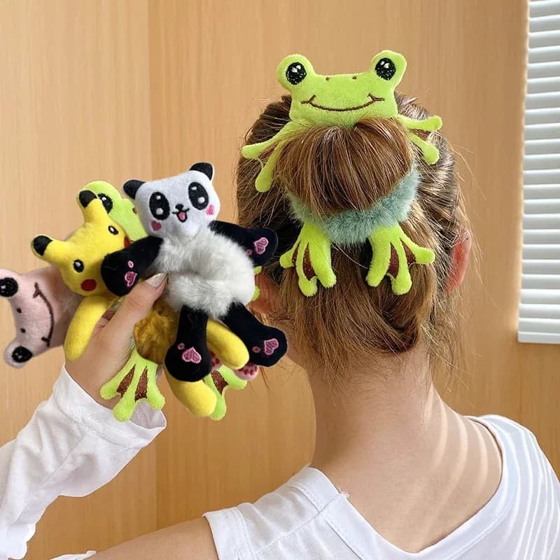 1 pcs Circle Of Girl's Hairs Rare Plush Circle Of Hair Green Diaper Funny Elastic Hair Band Scrunchies For Women Coda Horse Hairstyle
