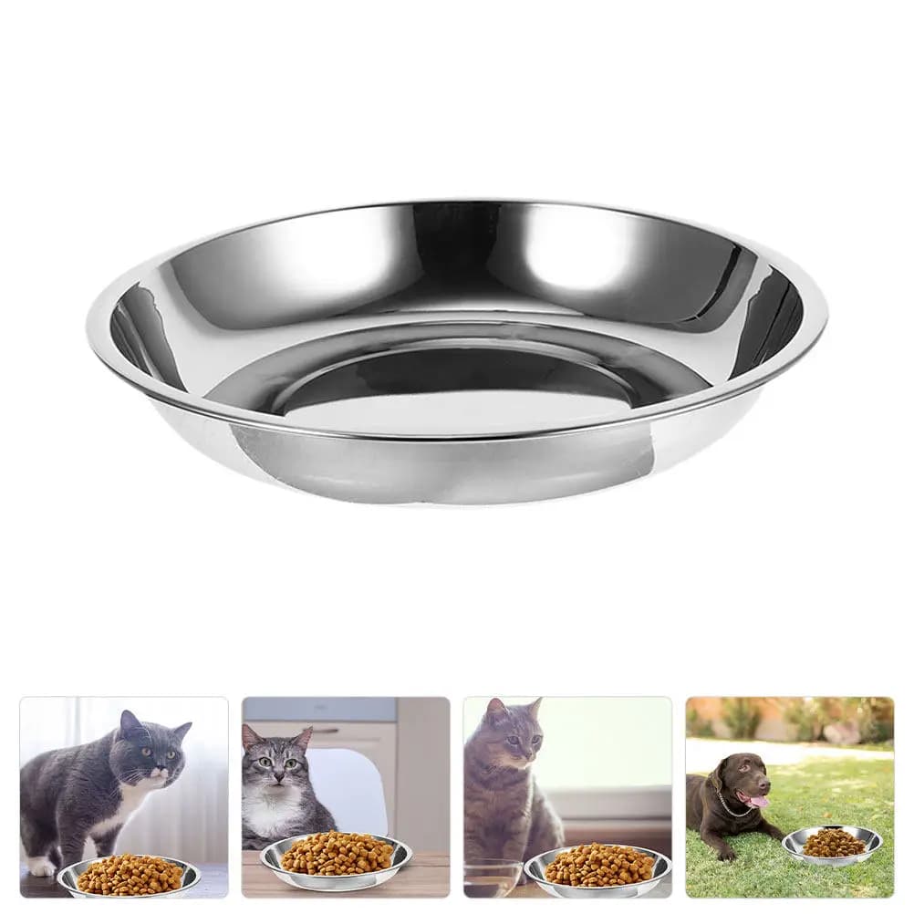 2 Ciotole in Acciaio Inossidabile per Cani e Gatti, Ciotola per Cibo e Acqua, Superficie Liscia, Facile da Pulire, Base Antiscivolo, Grande