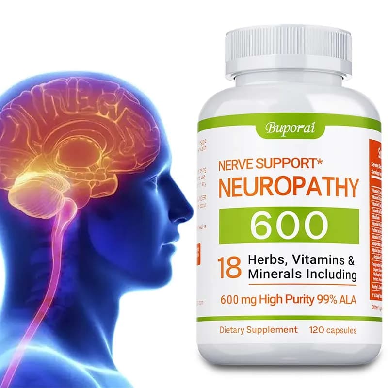 Support supplement for neuropathy 600 mg - Supports nervous system, relieves stress, promotes brain function and increases energy