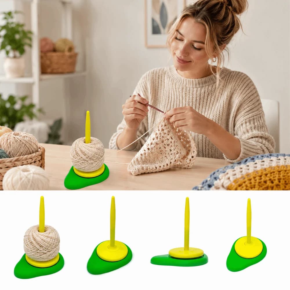 3D Printing Crochet Yarn Holder Avocado Anti-Tangle Yarn Ball Rack Rotating Detachable Sewing Thread Spool Dispenser