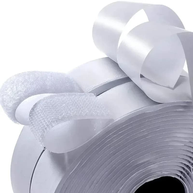 Set da 2 Pezzi, 1m/39.37in, Nastro Adesivo Forte Bianco e Nero, Chiusura a Strappo in Nylon Bianco con Colla Resistente