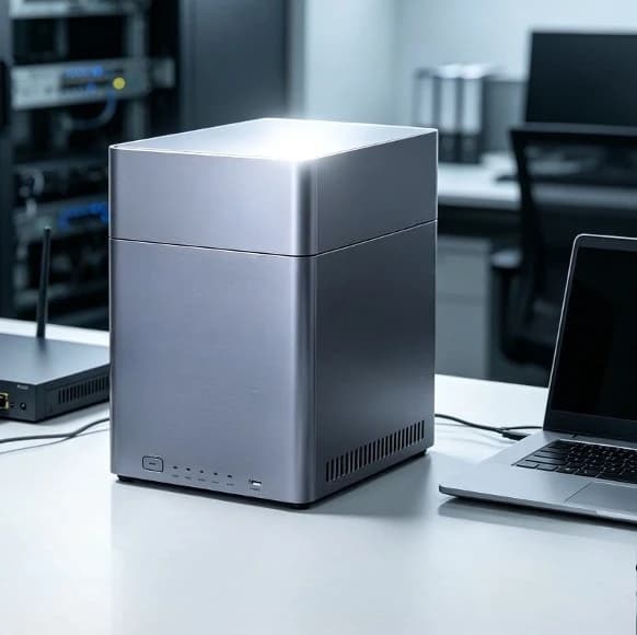 4-Bay Diskless NAS Network Attached Storage, 8GB RAM Private Cloud, Support 2.5" / 3.5" Hard Drives