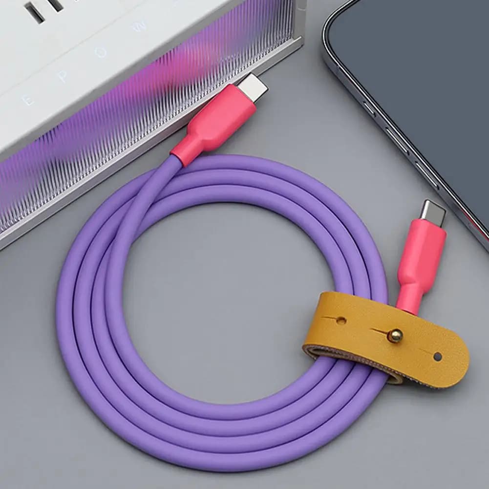 Silicone 240W Fast Charging Cable Soft Durable USB C Cable Fast Charging Cable Type C Data Cord, Type-C To Type-C Charging Cord