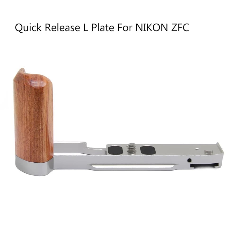 A61KK Quick Drawing L Plate Wooden Side Handle Brace for Trippied Accessories for Digital Camera NIKON ZFC Silver