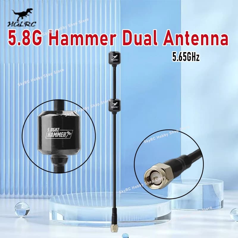 HGLRC 5.8G Hammer Dual Antenna 5.65GHz RHCP LHCP SMA 170mm Dual-core RF RC FPV Quadcopter DIY Drone Freestyle Accessori e Ricambi