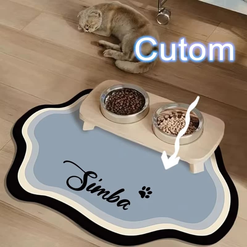 Custom Pet Feeding Mat, Cute Shape Diatom Mud Dog Pad, Non-Slip Waterproof Mat for Pet Feeding & Home Decoration