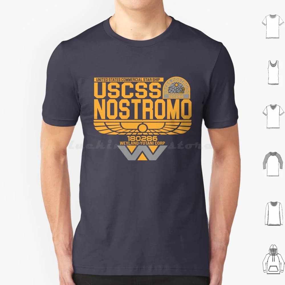 T Shirt Cotone Uomo Donna Stampa fai da te Uscss Yutani Sci Fi Parodia Anni '80 Film Saga Cultura pop Cult Geek Nerd