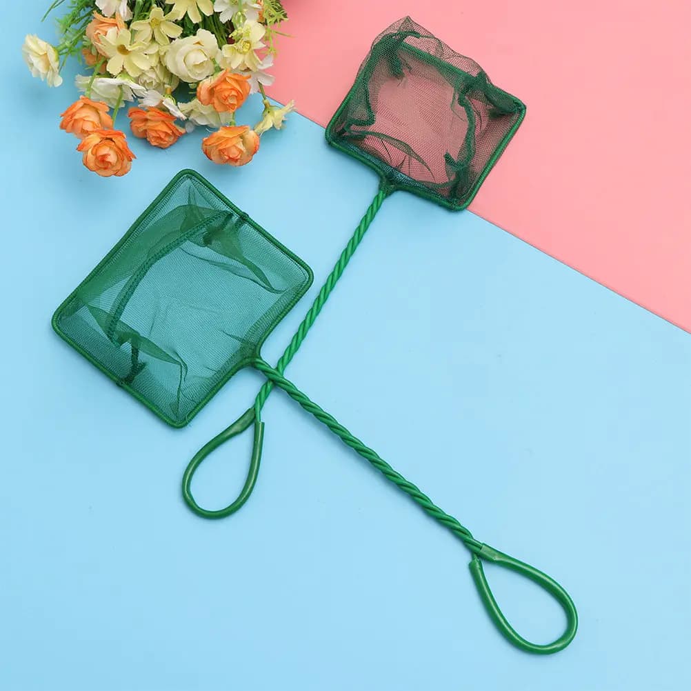 Set di 3 Reti da Pesca in Nylon Morbido, 4 5 6 Pollici, con Manico Antiscivolo, Accessori per Acquario