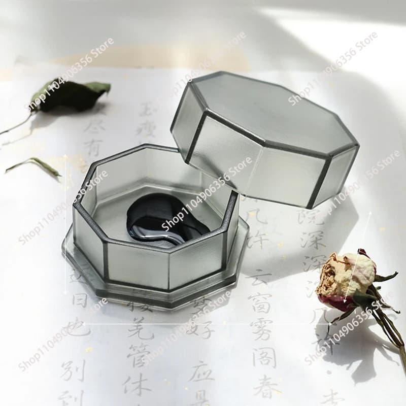 for Traditional Chinese Calligraphy Set: Glazed Ink Case & Incense Burner