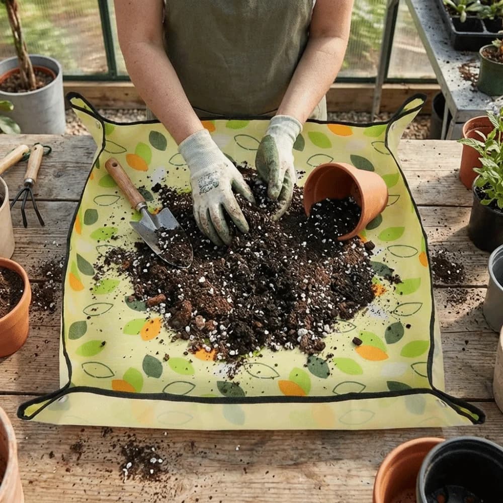 Gardening Mat Reinforced Oxford Fabric Raincoat for Fat Plants, Foldable and Portable for Balcony