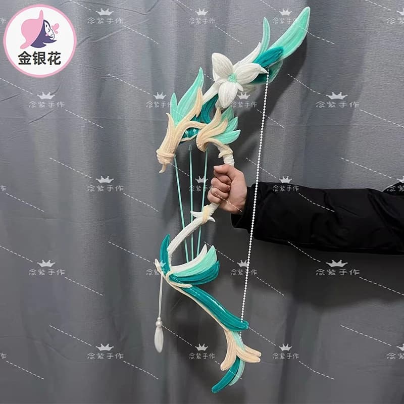 Arco Cosplay Venti di Genshin Impact, Kit Fai-da-Te per Arco e Freccia Fantasy, Replica del Gioco, Modello Decorativo per Giochi di Ruolo, Regalo per Convention
