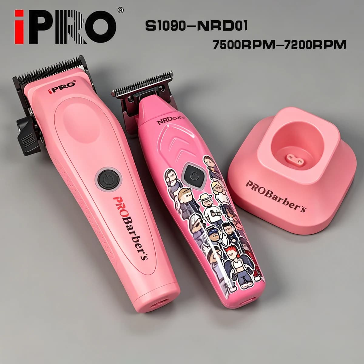 Tagliacapelli Professionale Rosa iPRO S1090 7500RPM per Rifinitura e Intaglio Dettagliato 01 7200RPM per Scolpire e Modellare i Capelli con Effetto Sfumato Liscio
