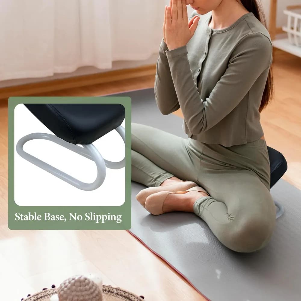 Modern Simplicity Kneeling Meditation Stool Ergonomics Non-slip Prayer Meditation Bench Sturdy Portable Yoga Chair Mat