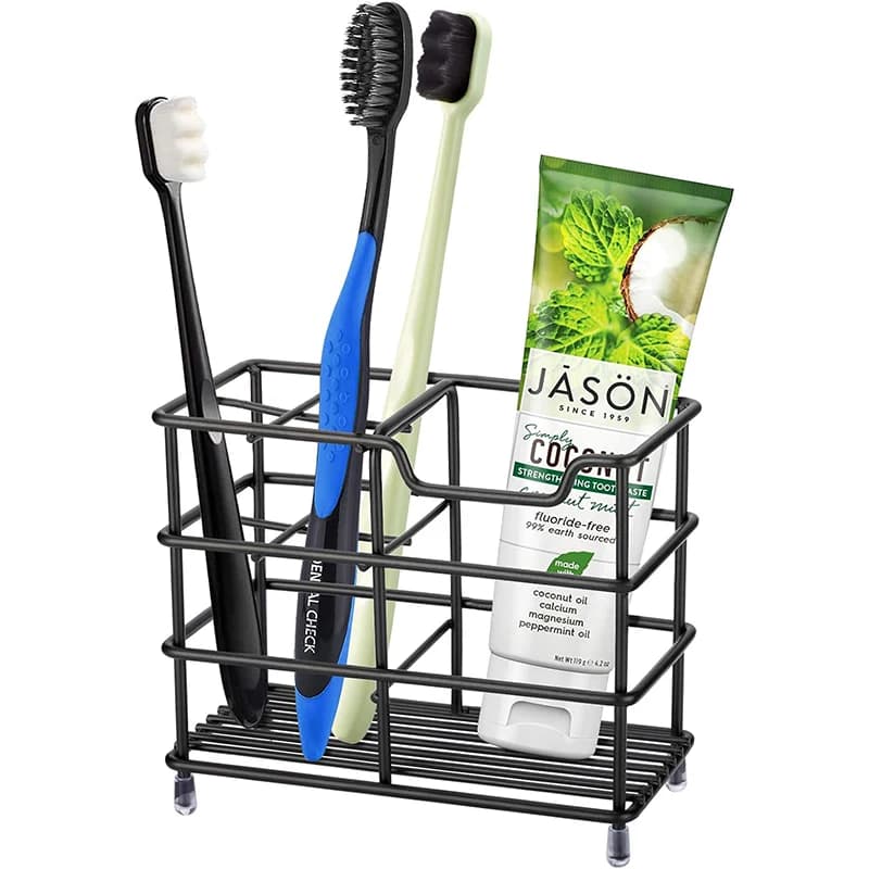 Portaspazzolino da Bagno in Acciaio Inox 304, Supporto per Spazzolino e Dentifricio, Organizzatore per Accessori da Bagno