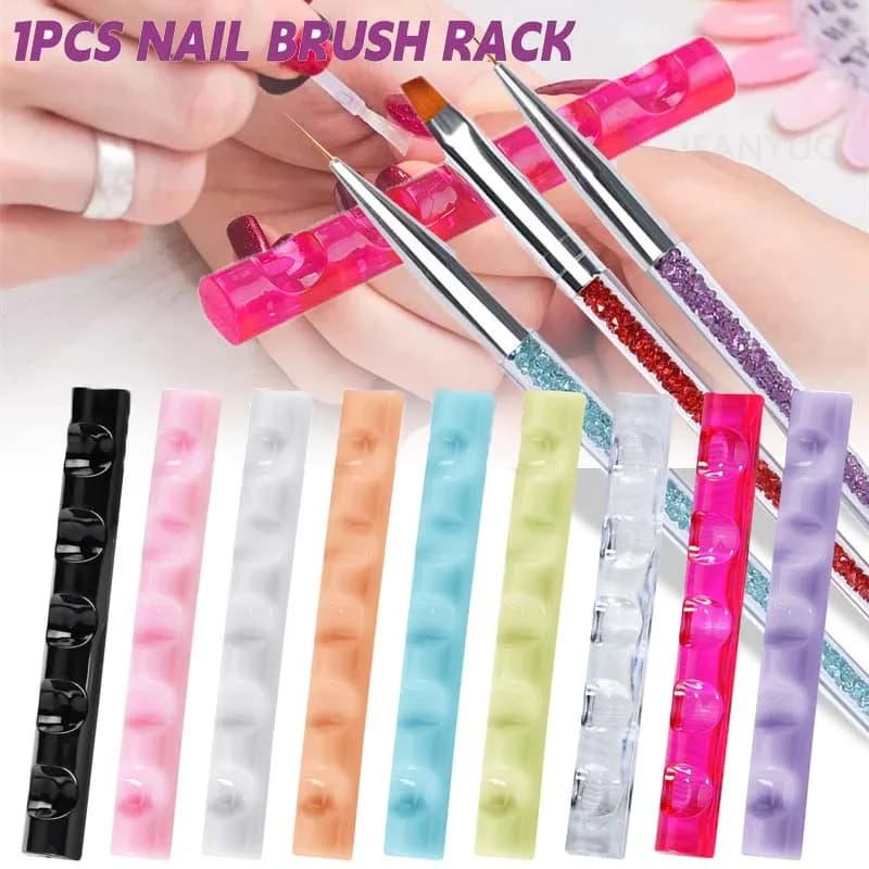 Espositore per Pennelli Unghie in Acrilico a 5 Griglie, Portatile, in Cristallo, per Pennelli da Pittura, Porta Pennelli per Manicure, Espositore in Acrilico per Strumenti da Manicure