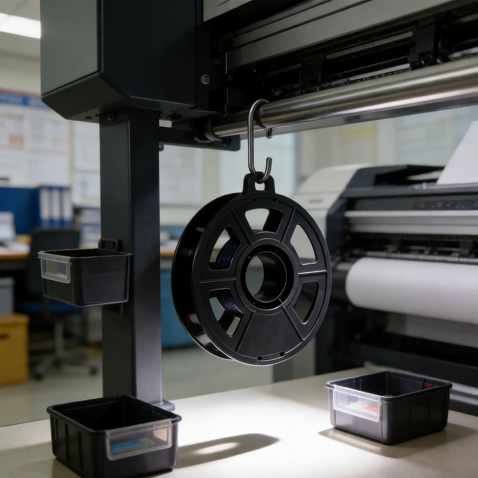 Set di 6 Supporti per Bobine di Filamento per Stampante 3D, Riutilizzabili in Plastica, Leggeri, per Stoccaggio e Organizzazione