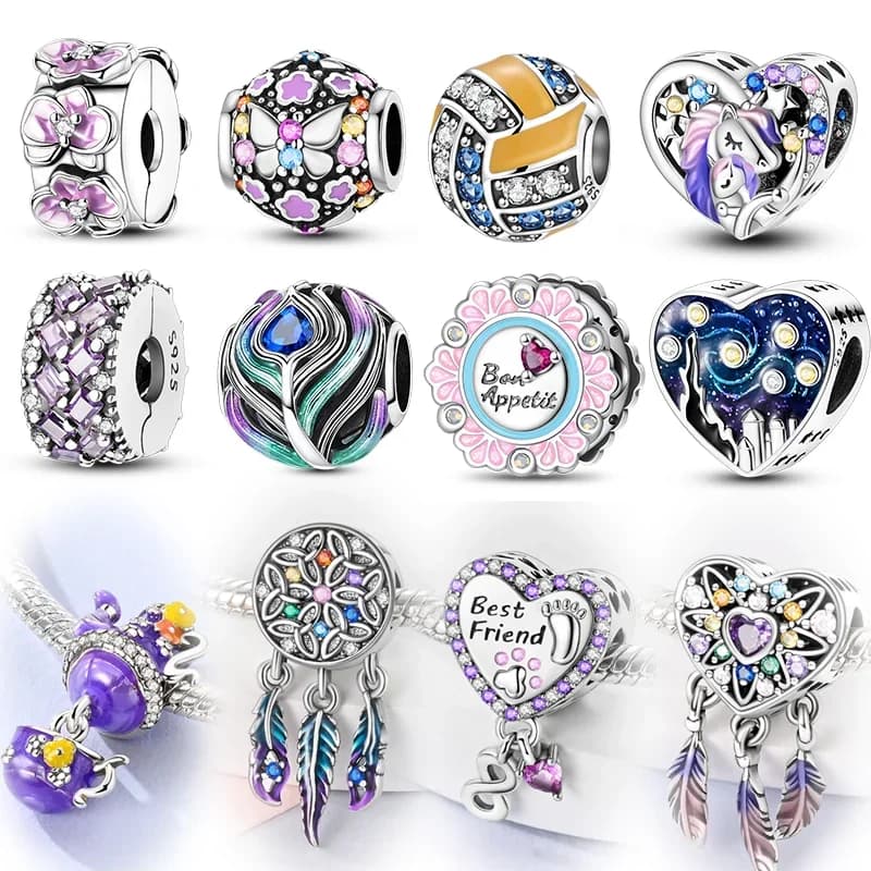 Dreamcatcher Dangle Silver Charms Beads Fit Original Bracelet Bag Keychain Earring Charm Bead Pendant Diy Women Jewelry Gift