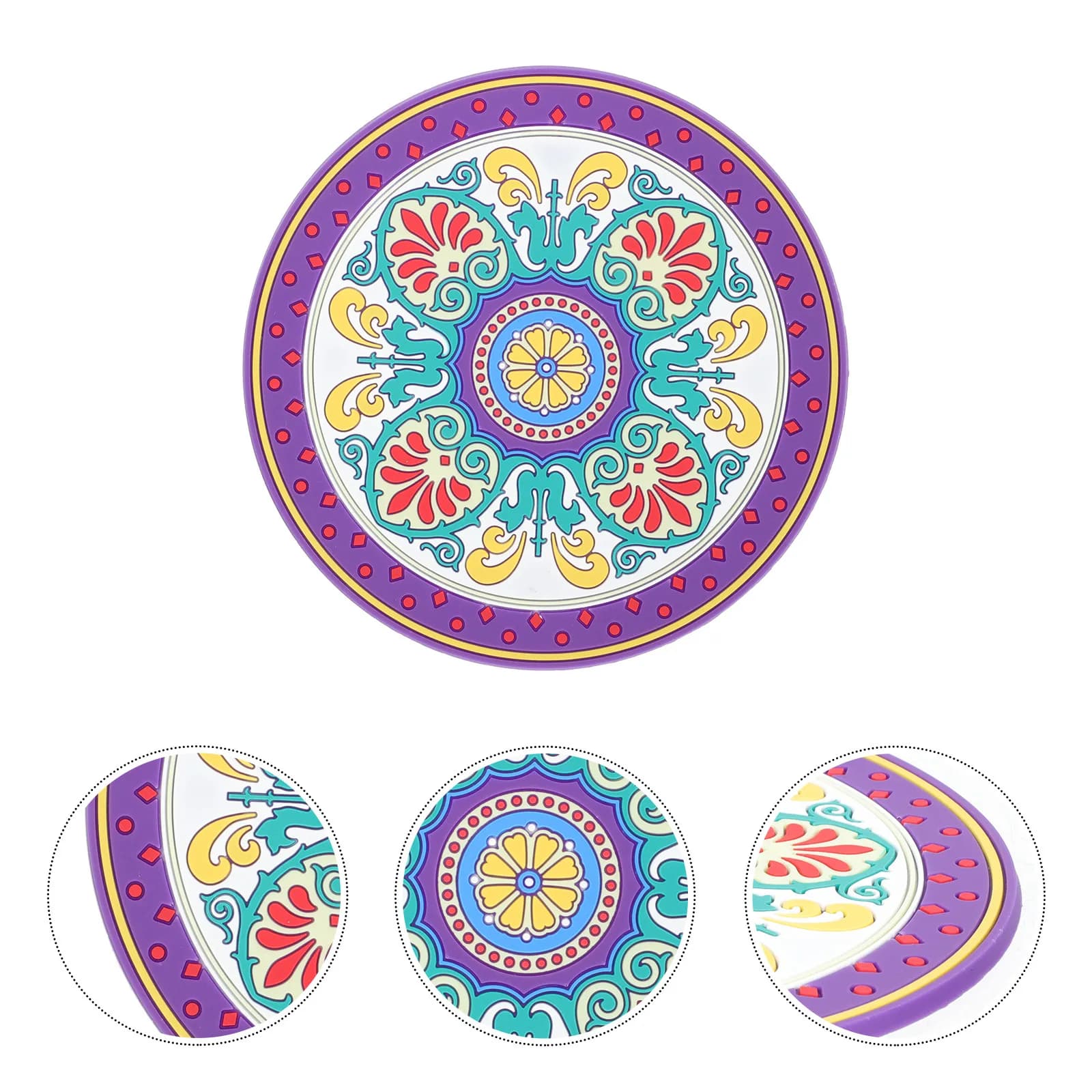 Cuscino per meditazione con ciotola sonora in PVC, tappetino yoga religioso, piccolo tappetino buddista con stampa floreale, effetti decorativi, leggero e portatile