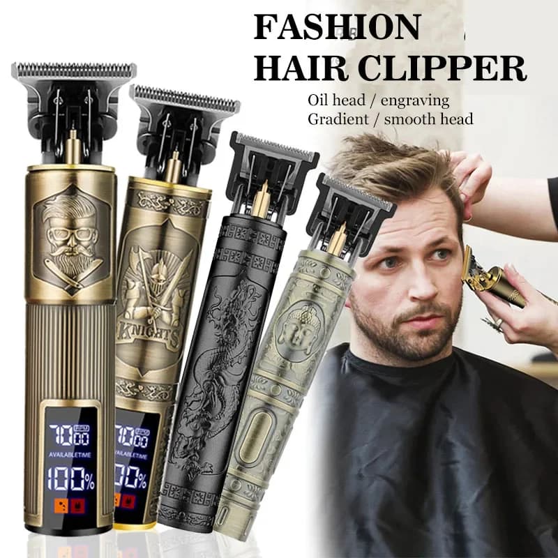 Vintage Electric Haircut T9 Professional LED Display Shaving Shaving Razor With Dragon Cut For Barber Cutting Machine