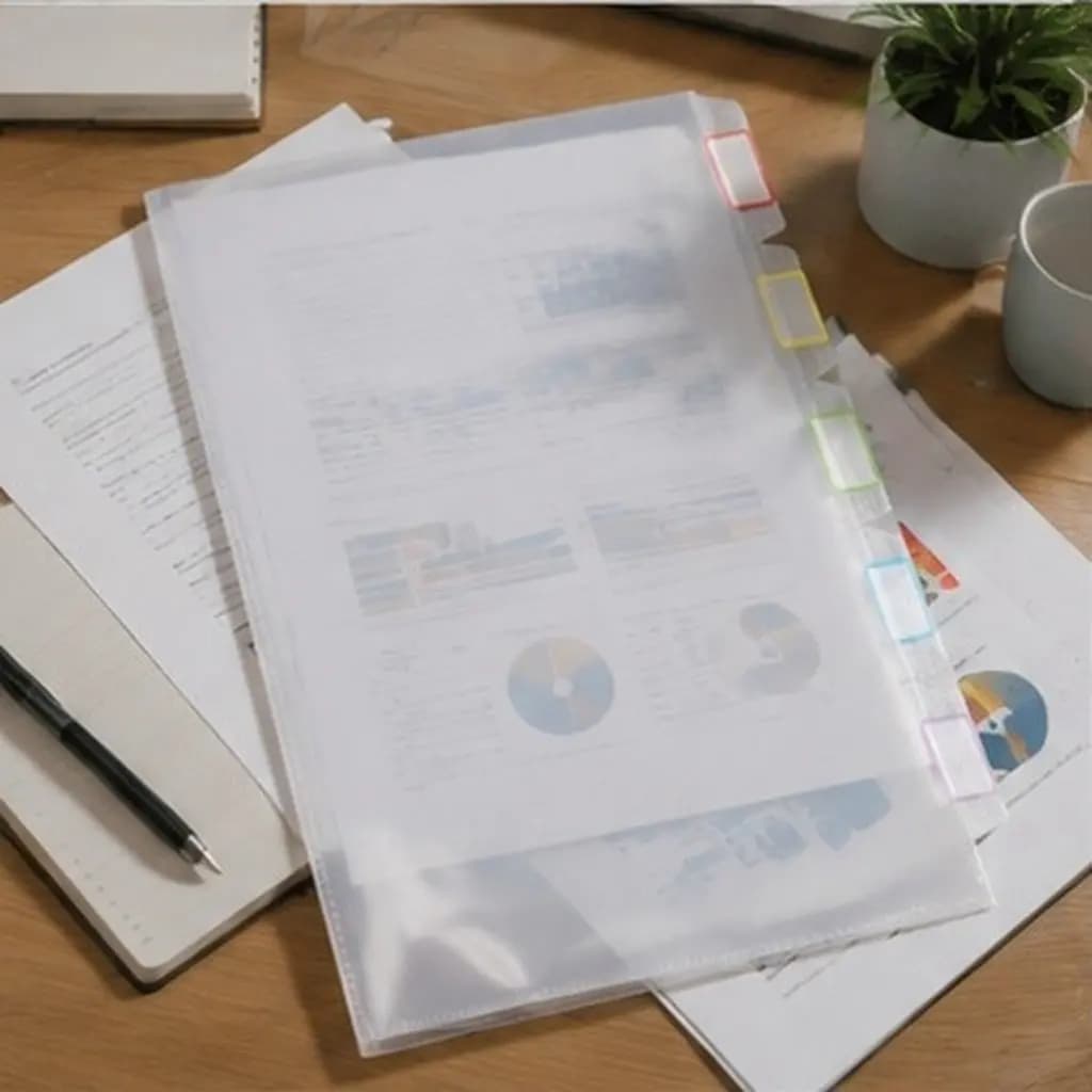 2Pcs File Folders Thickened Multi-Layer Document Storage Holders Office Organization Portable Transparent Classification Filing