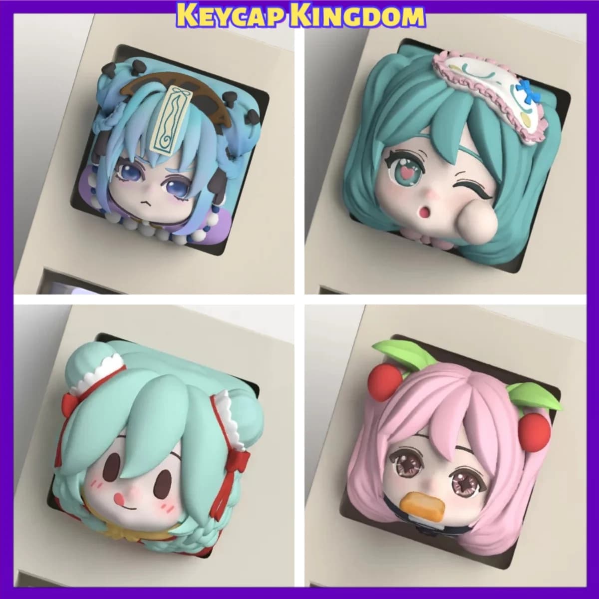 NEW Inspired Virtual Singer Anime Keycap Mechanical Keyboard 3D Printed Resin Custom Artisan Keycap PC Gaming Point Keycap Gift