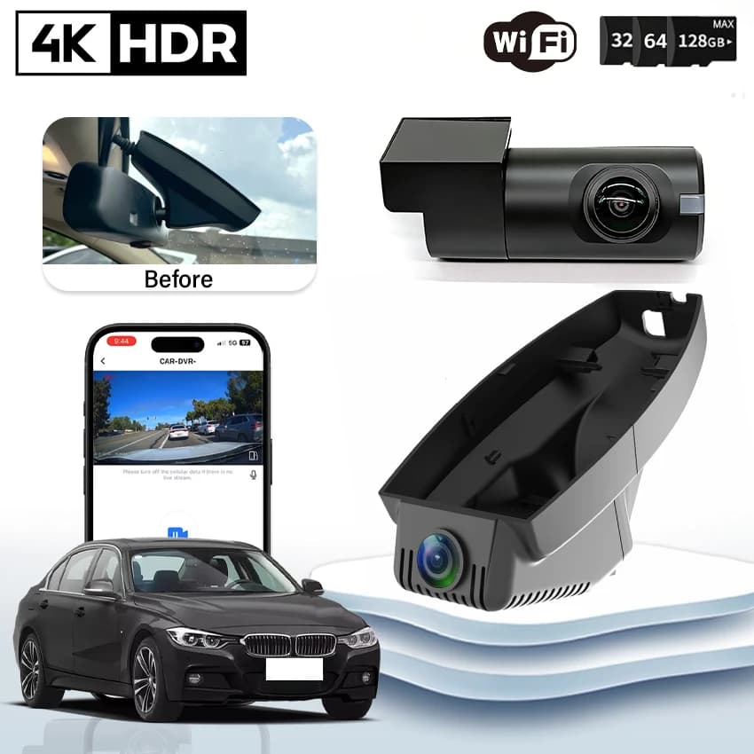 Camera DVR for Auto 4K 2160P, Video Recorder for BMW 320i E46 E90 E91 E92 E30 530i E60 F10 E34 E36 X1 E84 X5 E70 E87
