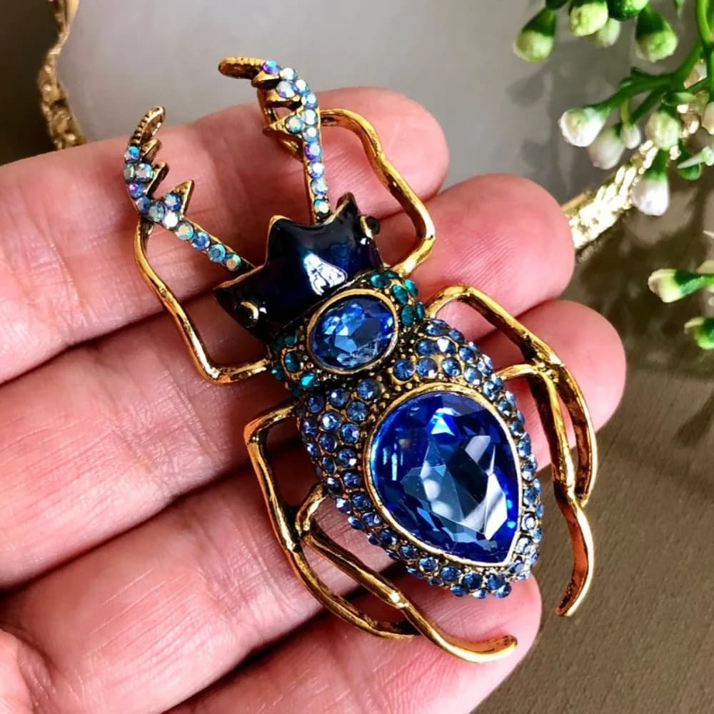 Spilla da donna con design di insetti di scarabeo, bellissimi gioielli di simulazione di lusso barocchi, regali per coppie di vacanze per feste di nozze