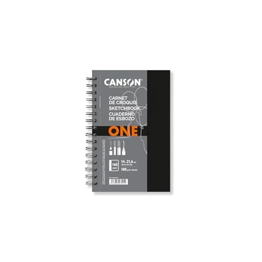 ArtBook ONE - 14x21.6cm Spiral-Bound Sketchbook Including 80 Sheets of 100gsm Drawing Paper