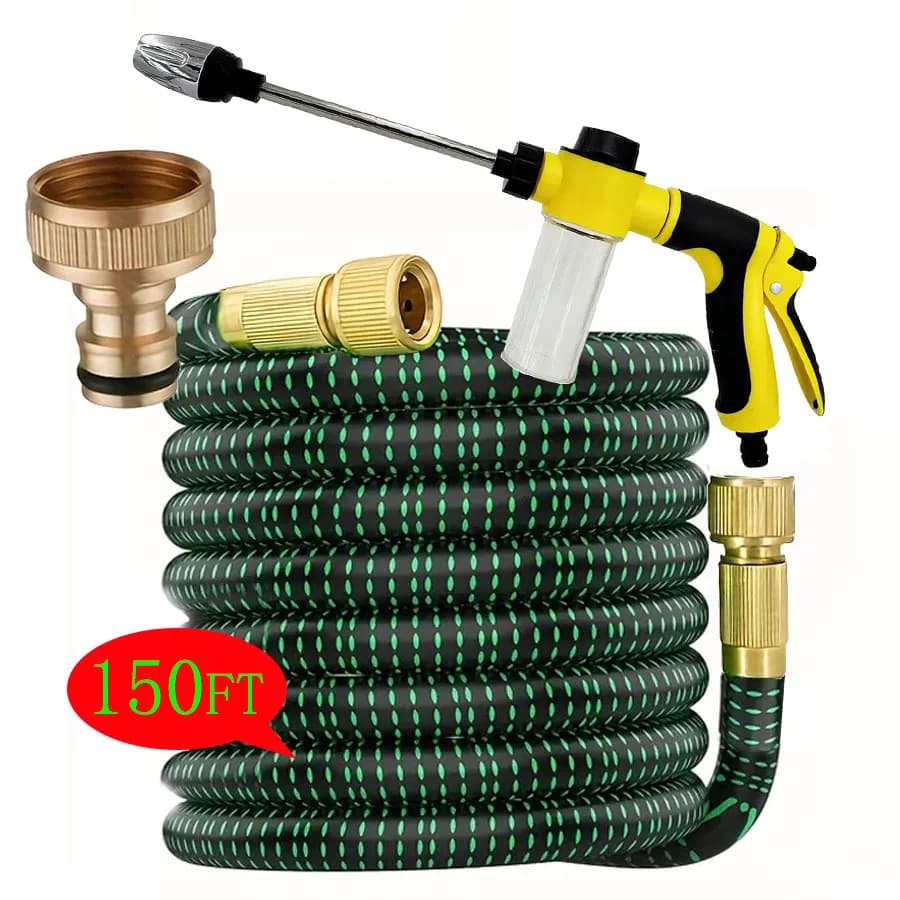 Magic Pipe Retractable 25FT-150FT, Multifunctional Adjustable Ugello, Suitable for Washing Car, Irrigation and Shower for Animals
