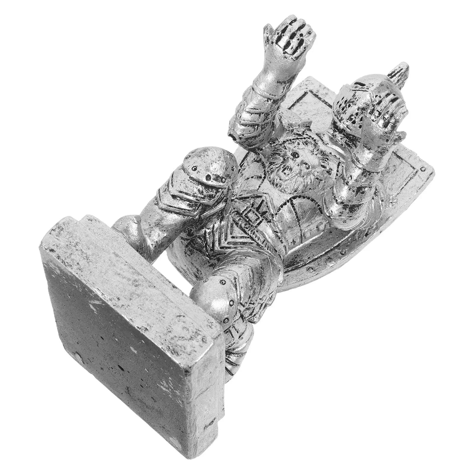 Portapenne Unico a Forma di Cavaliere, Organizzatore da Scrivania in Resina, Accessori Multifunzionali per Ufficio, Espositore per Fiere Artigianali