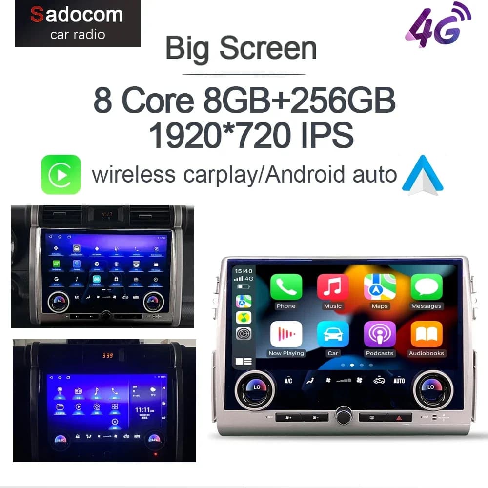 Nuovo 13 "IPS Carplay Auto Android 14.0 8G + 256G LTE lettore DVD per Auto GPS WIFI Bluetooth RDS Radio per Toyota FJ Cruiser 2007-2022