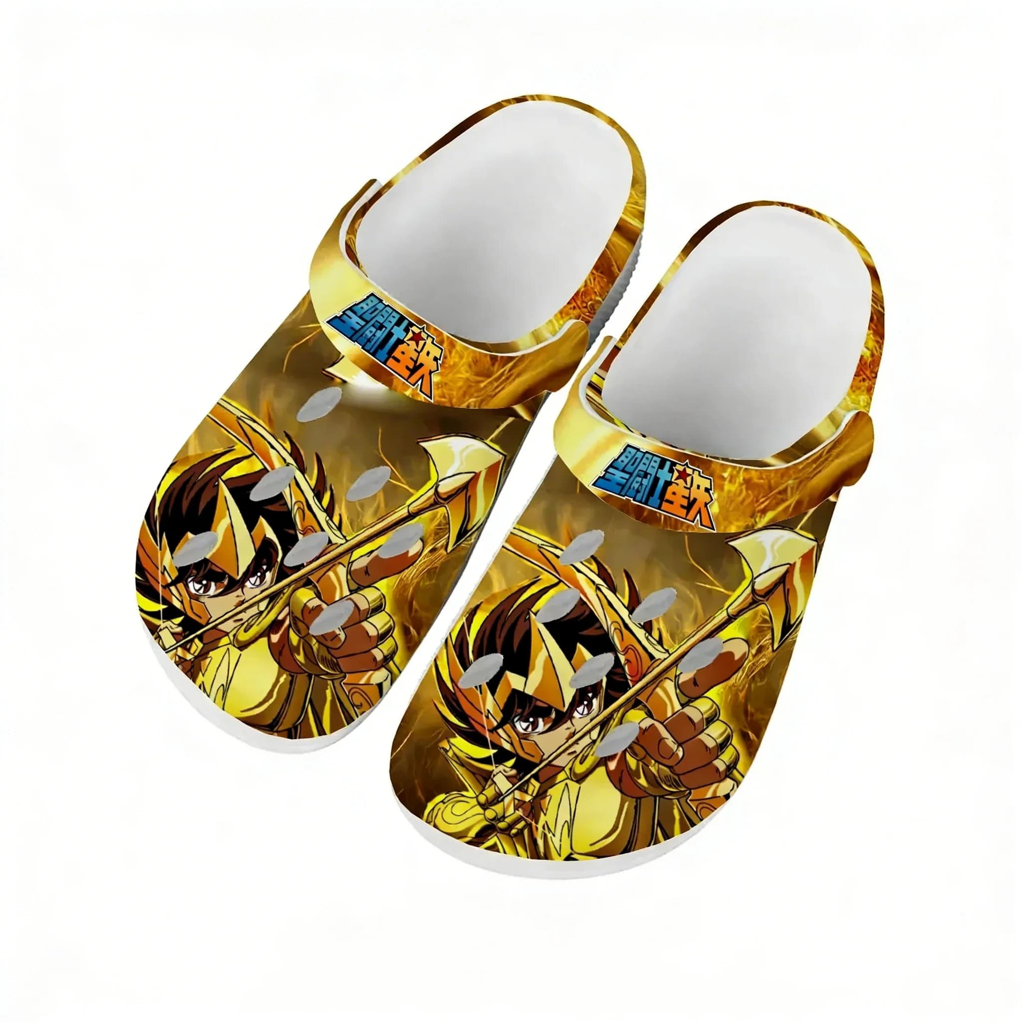 Scarpe Acquatiche Saint Seiya per Uomo, Donna e Adolescenti, Comode e alla Moda, Zoccoli da Casa e Giardino, Sandali Personalizzati, Ciabatte Traspiranti con Fori da Spiaggia