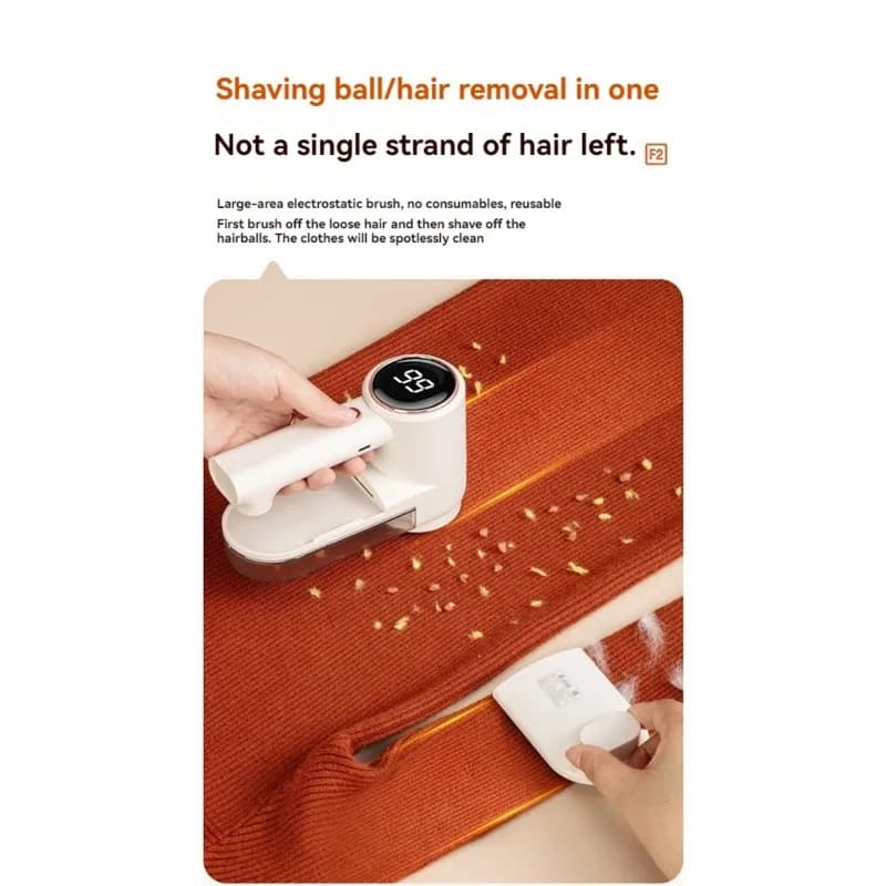 A21F-Large Capacity Fabric Shaver With Smart Digital Display - Dual Power Lint Remover